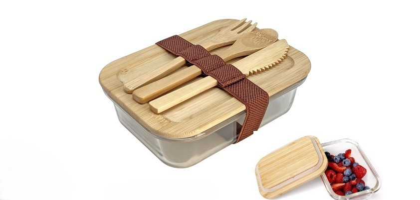 BAMBOO LIDS GLASS LUNCH BOX