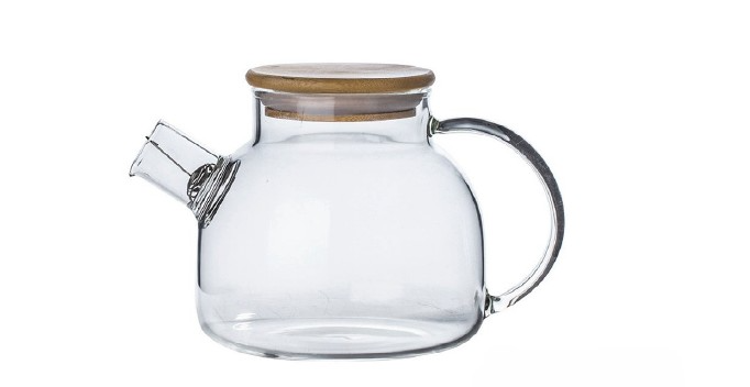 BAMBOO LIDS GLASS TEAPOT