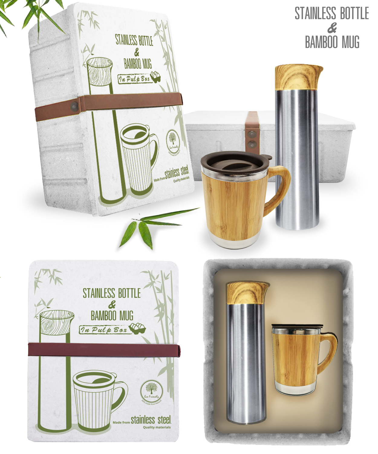 STAINLESS BOTTLE BAMBOO MUG